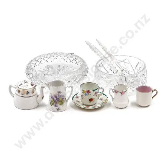 Quantity of Assorted Crystal with Small Assortment Fancy China & Glass Salad Servers