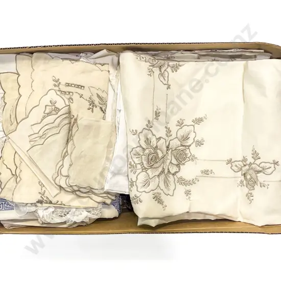 Box of Assorted Vintage Linen