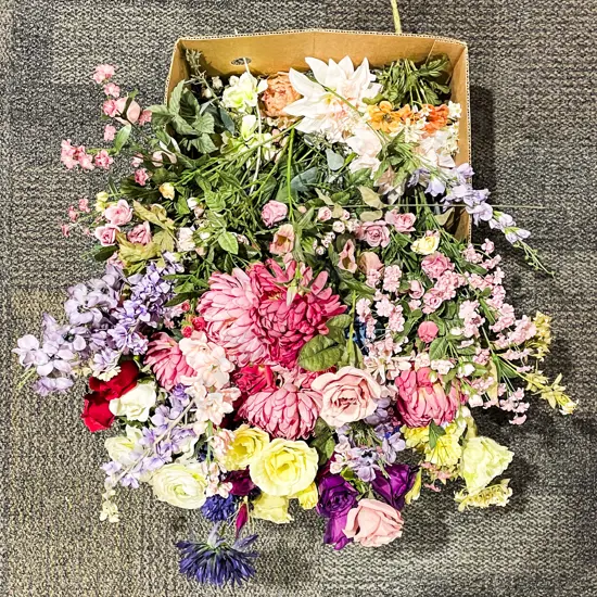 Large Quantity of Assorted Decorative Faux Flowers
