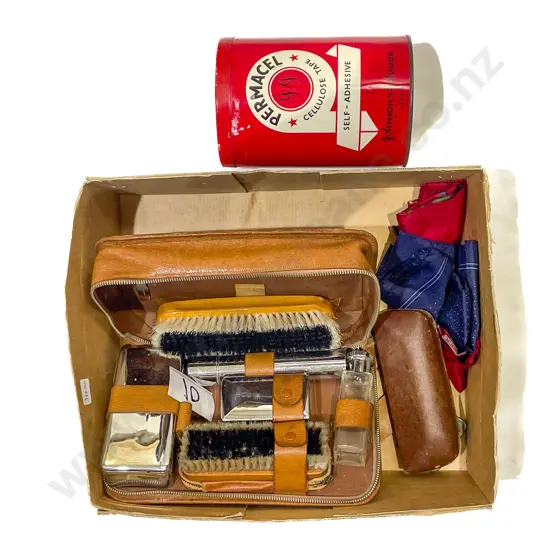 Box Assorted Vintage Including Cased Manicure Set