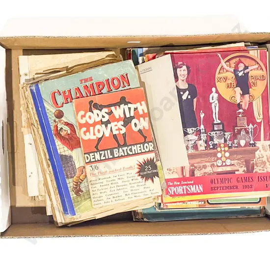 Box of Assorted Vintage Sport Related Magazines etc