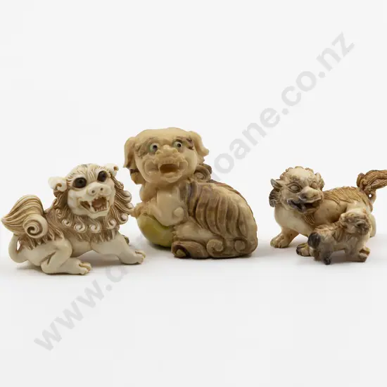 Three Japanese Ivory Netsuke Of Sheshi