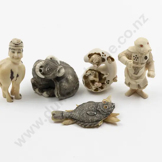 Five Assorted Japanese Ivory Netsuke
