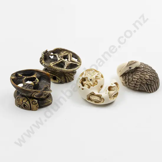 Four Assorted Japanese Ivory Netsuke