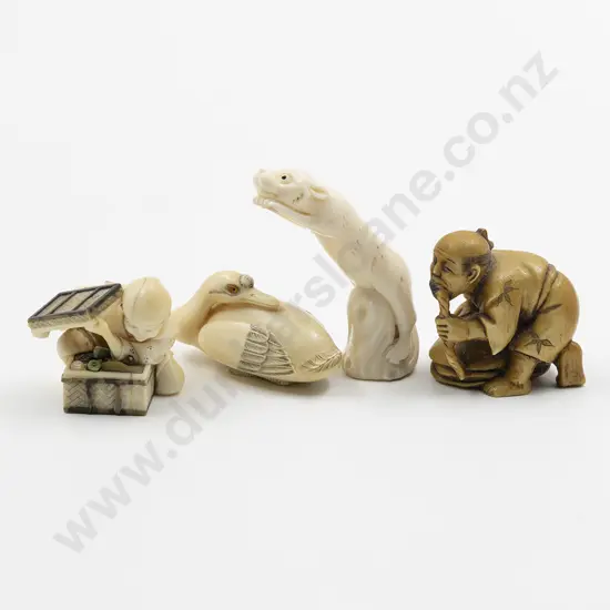 Four Assorted Japanese Ivory Netsuke