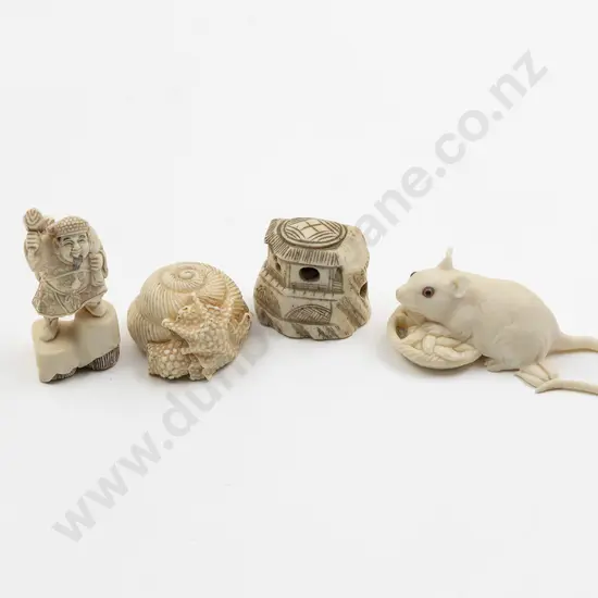 Four Assorted Japanese Ivory Netsuke