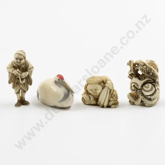 Four Assorted Japanese Ivory Netsuke