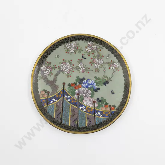 A Fine Japanese Cloisonné Meiji Period Plate By The Inabo Cloisonné Company