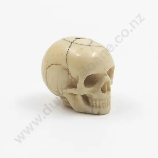 Carved Ivory Skull Knob Finial