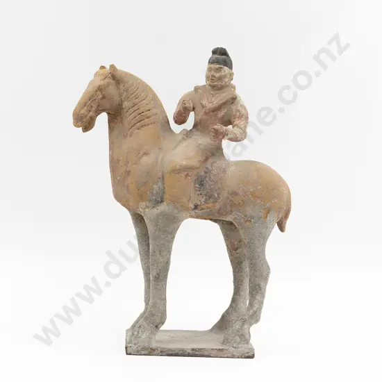 Chinese Western Han Dynasty Pottery Equestrian Figure