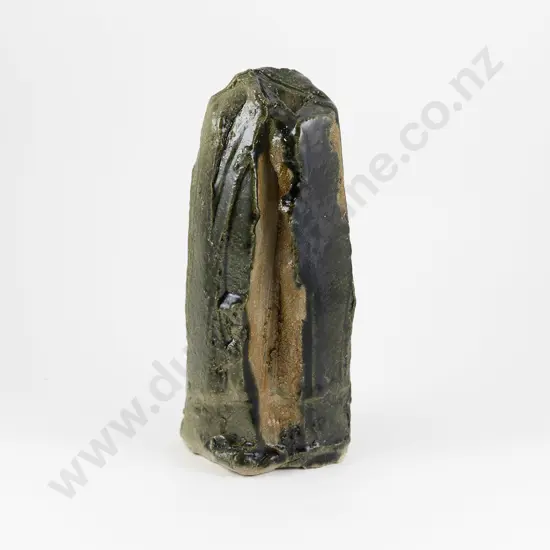 Kelvin Bradford Sculptural Stoneware Vase With Oribe Glaze