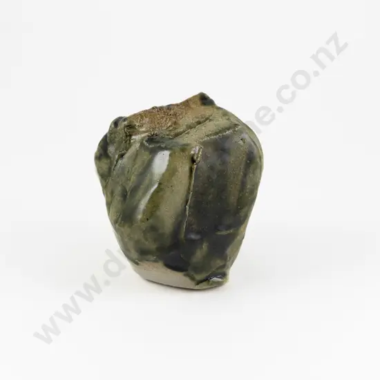 Kelvin Bradford Sculptural Stoneware Vase With Oribe Glaze