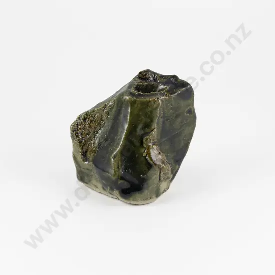 Kelvin Bradford Sculptural Stoneware Vase With Oribe Glaze