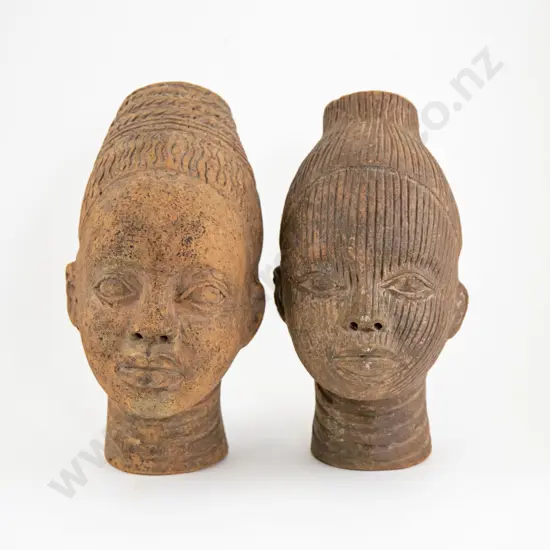 Two Ceramic Benin Heads
