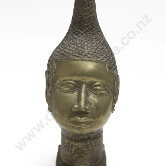 A Decorative Cast Brass Benin Head