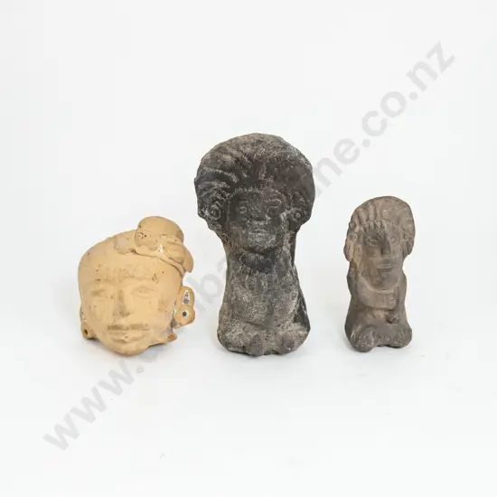 Three Pre-Columbian Clay Figures