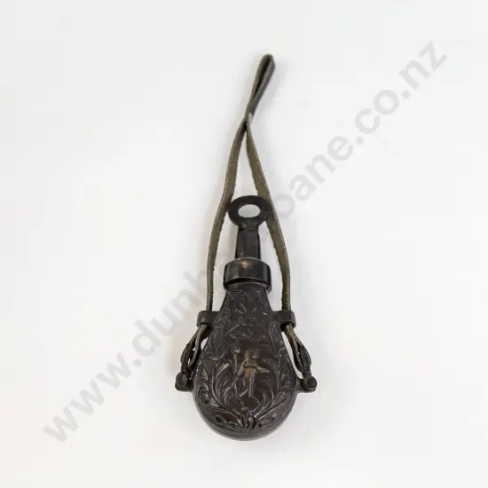 A Small Powder Kegg With Leather Strap