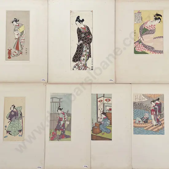 Seven Assorted Japanese Ukiyo-e (Woodblock Print)