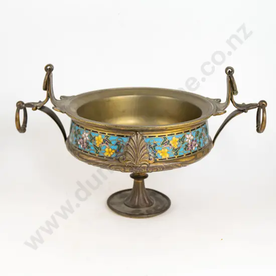 A Cloisonne And Brass Tazza