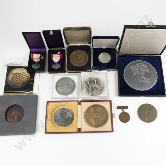 Ten Assorted Japanese Commemorative Pewter