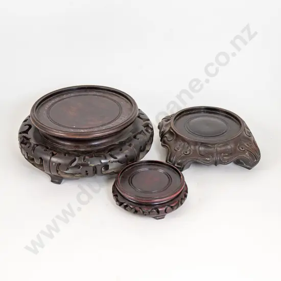 Three Chinese Carved Wood Stands