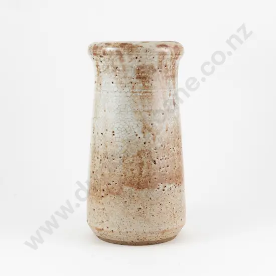 Stan Jenkins Shino Glaze Cylindrical Vase