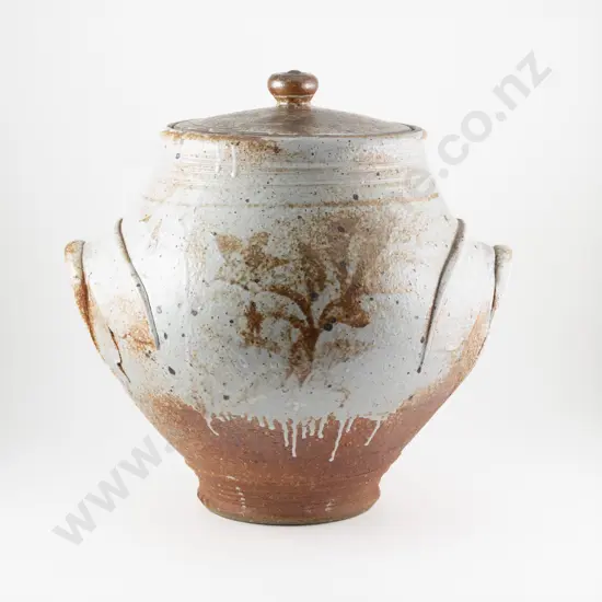 Very Large NZ Pottery Lidded Crock
