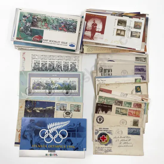 NZ Assorted Stamp Packs with US Vintage FDC's