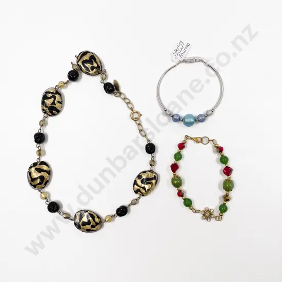 New Murano Glass Made in Italy Necklaces and Two Bracelets