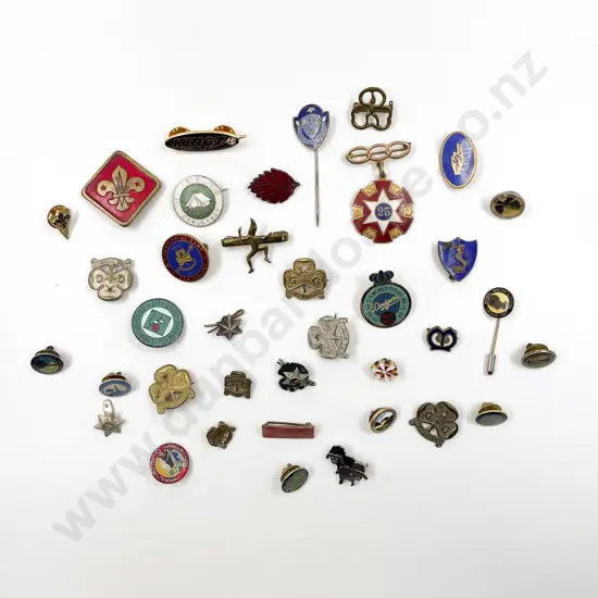 Collection NZ Girl Guide and Boy Scout Badges and Assorted Pins