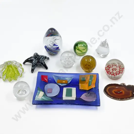 Box of Assorted Art Glass