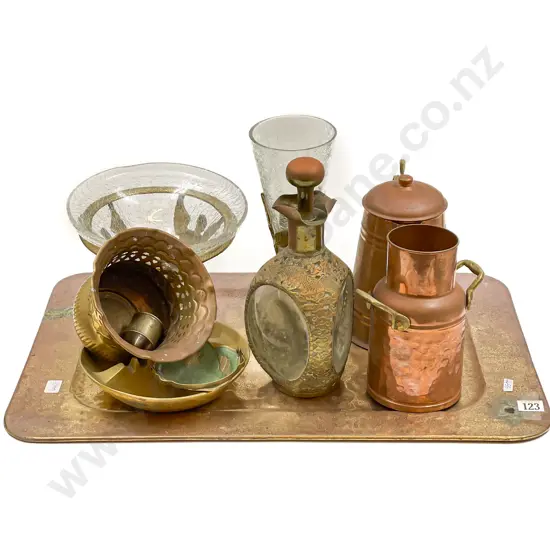Qty of Assorted Metal Ware on Tray etc.