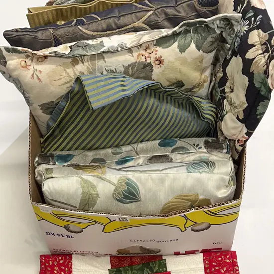 Qty of Assorted Cushions and Linen