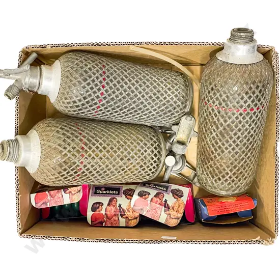 Three Soda Syphons and Assorted Sparklets