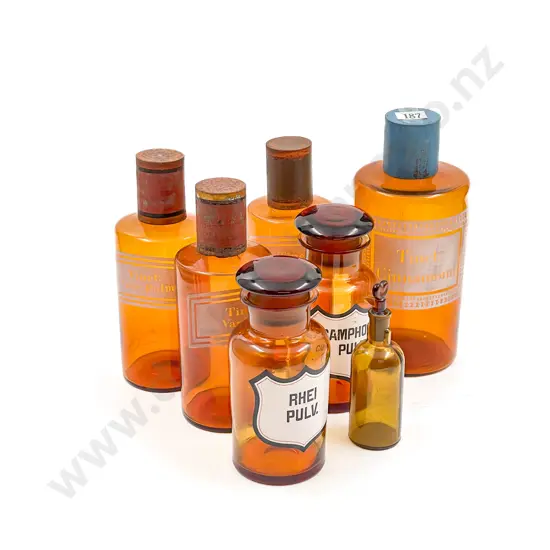 Qty of Assorted Glass Chemist Bottles