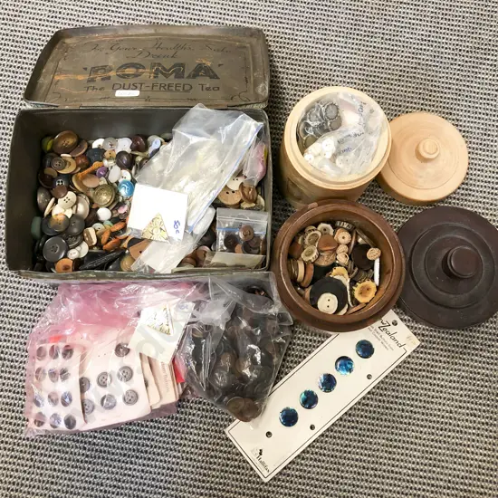 Qty of Assorted Vintage Buttons etc.