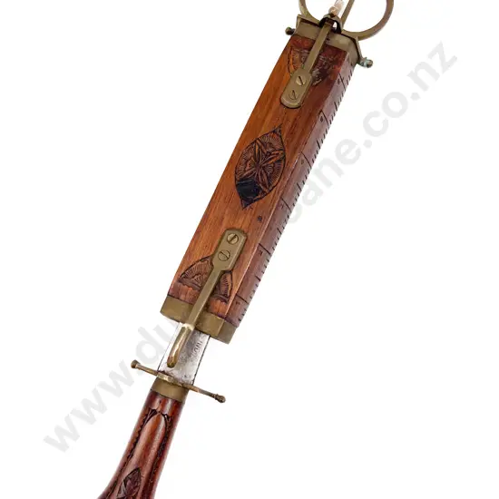 Indian Brass and Carved Knife and Scissor Set