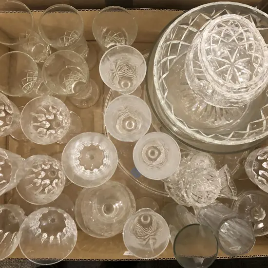 Qty of Assorted Crystal and Glassware