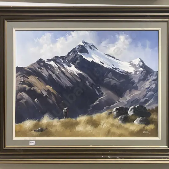 Brian Baxter - Mount Elliot From Track - Oil on Board