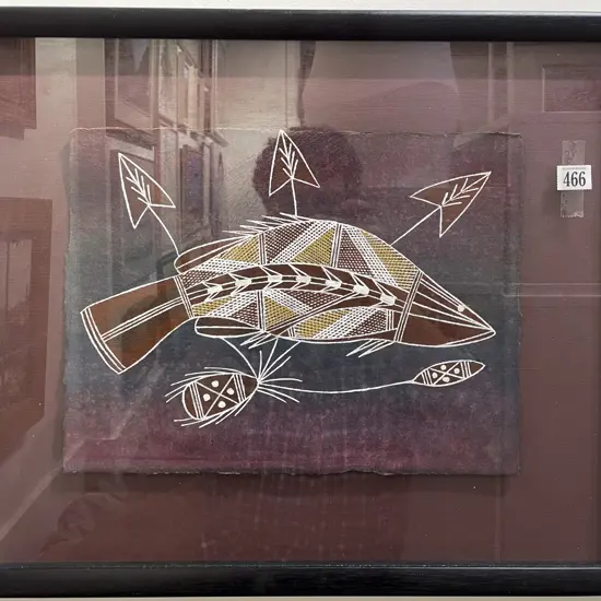 Liawanga Naylornam "Baramundi Dreaming" Bark Painting