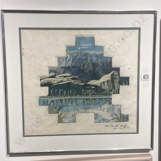 Lawrence Clark "Hole in the Wall Sketch" Mixed Media