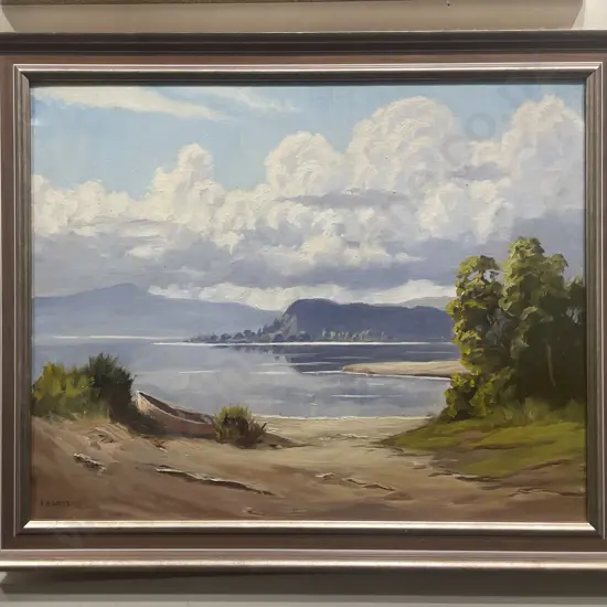 E.B.Lattey Lake Taupo Oil on Canvas