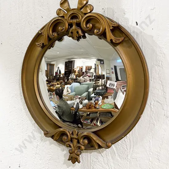 Gilt Framed Convex Wall Mirror