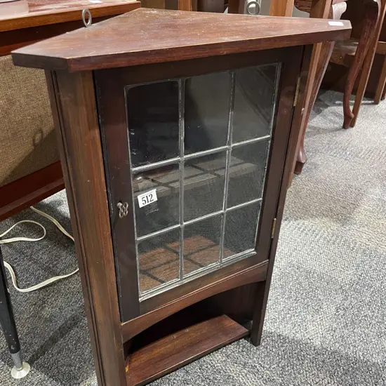 Small Stained Kauri Corner Cupboard