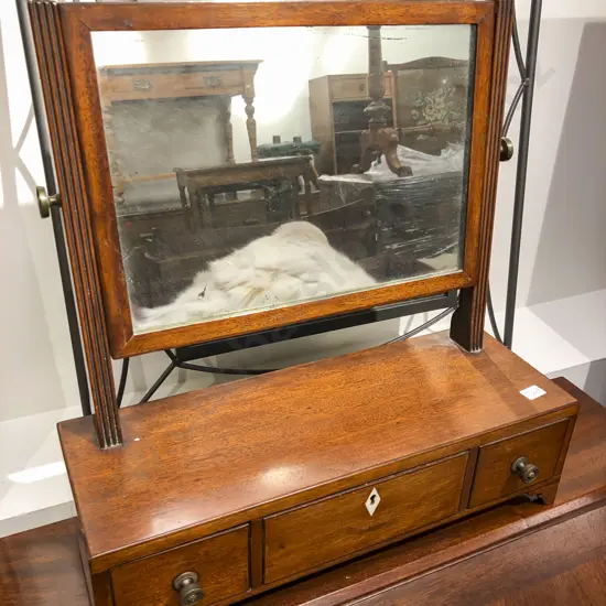 Victorian Toilet Swing Mirror with Three Drawers to Base