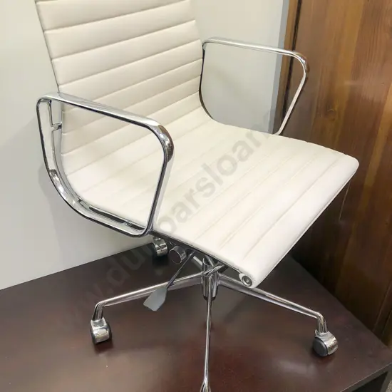 Modern Chrome and Vinyl Computer Chair