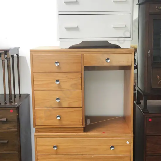 Pine Desk and Chest together with Other Chest