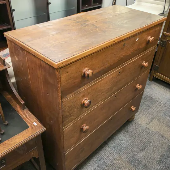 Victorian Oak Flat Front Chest