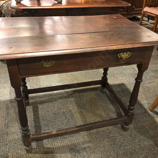 Geo. Oak Single Drawer Side Table