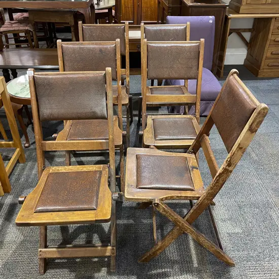 Set of Six Vintage Folding Chairs